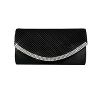 RPAEOY Bolso Fiesta Mujer Brillante Diamantes Embrague Satin Noche Clutch Gran Capacidad Cadena Desmontable Novia Boda Event Citas Cóctel Cumpleaños Banquete Mamá Regalo (Negro)