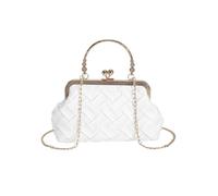 RPAEOY Bolso Mujer Elegante Clutch Bolso de Hombro Bolsos de Noche de Boda de Piel Sintética con Asa Superior Crossbody Mensajero Bolsos para Boda Exterior Cumpleaños Prom Blanco
