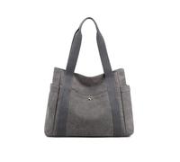 RPAEOY Bolso Mujer De Tela Informal de Las Señoras Grande Tote Bag Bolsa de Hombro con Cremallera Bolsos de Playa Compras Adecuado Para Universidades Viajes Gris