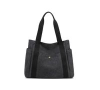 RPAEOY Bolso Mujer De Tela Informal de Las Señoras Grande Tote Bag Bolsa de Hombro con Cremallera Bolsos de Playa Compras Adecuado Para Universidades Viajes Negro