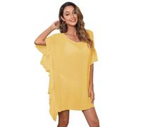 RPAEOY Camisolas Playa Mujer Estilo Poncho Bikini Cover up Pareo Playa Vestido Gasa con Borlas Ropa Baño Vacaciones Beachwear Elegante Suelto Verano