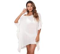 RPAEOY Camisolas Playa Mujer Estilo Poncho Bikini Cover up Pareo Playa Vestido Gasa con Borlas Ropa Baño Vacaciones Beachwear Elegante Suelto Verano