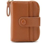 RPAEOY Cartera Compacta Cuero Cremallera Monedero Mujer Tarjetero Acordeón Botón Organizador Ranuras Múltiples Bolsillo Pequeño