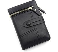 RPAEOY Cartera Plegable Compacta Mujer Cuero Sintético Monedero Billetera Tarjetero Cierre Cremallera Botón Presión Compartimentos Múltiples