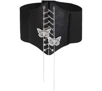 RPAEOY Cinturón Corsé Ancho Elástico Decorativo Cadenas Doradas Botones Metálicos Ajustable Elegante Mujer