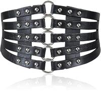 RPAEOY Cinturón Corsé Mujer Ancho Multicapa Hebillas Doradas Tachuelas Metálicas Ajustable Elástico Estilo Vintage Cuero Sintético Elegante