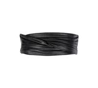 RPAEOY Cinturones de Mujer Velcro Ruched Ancho Cuero PU Genuino Cintura Ajustable Vintage Elástico para Camisa Vestidos Abrigos Fiesta (Negro)
