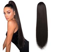 RPAEOY Cola Caballo Extensión Pelo Liso Natural Coleta Postiza Larga Cordón Ajustable Extensiones Cabello Sintético Peinado Alto