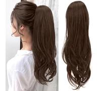 RPAEOY Cola Caballo Ondulada Extensión Cabello Sintético Ajustable Voluminosa Larga Postizo Natural Coleta Alta Resistente Calor