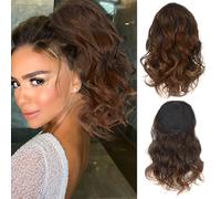 RPAEOY Cola Caballo Ondulado Extensión Cabello Sintético Rizado Corto Coleta Postiza Ajustable Peinado Natural Volumen Instantáneo