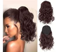 RPAEOY Cola Caballo Ondulado Extensión Cabello Sintético Rizado Corto Coleta Postiza Ajustable Peinado Natural Volumen Instantáneo