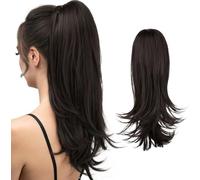 RPAEOY Extensión Cola Cabello Postizo Ondulado Natural Pinza Garra Coleta Larga Rizada Peinado Instantáneo Mujer