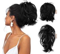 RPAEOY Extensión de Coleta Corta de 20cm con Clip de Alambre Metálico Plegable Extensión de Coleta Postizos Sintéticos Naturales Extensión de Coleta para Mujeres
