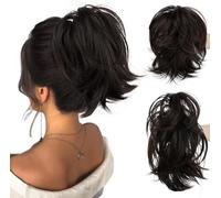 RPAEOY Extensiones de Cabello Naturales de Alta Calidad Postizo de Cola de Caballo con Metales Flexibles Fácil y Rápido de Colocar Perfecto para Todo Tipo de Peinados Negro Natural 1 Pieza