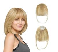 RPAEOY Flequillo Postizo Cabello Natural Aire fino Clip Extensiones Pelo Humano Franja Frontal Invisible Cambio Peinado Instantáneo Aspecto Realista