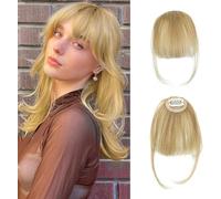 RPAEOY Flequillo Postizo Cabello Natural Aire fino Clip Extensiones Pelo Humano Franja Frontal Invisible Cambio Peinado Instantáneo Aspecto Realista