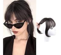 RPAEOY Flequillo Postizo Clip Natural Extensión Cabello Sintético Ajustable Voluminoso Ligero