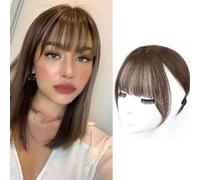 RPAEOY Flequillo Postizo Clip Natural Extensión Cabello Sintético Ajustable Voluminoso Ligero
