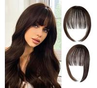 RPAEOY Flequillo Postizo Natural Clip Extensiones Cabello Sintético Pelo Falso Franja Frontal Ajustable Accesorio Peinado Mujer