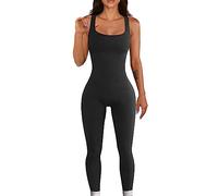 RPAEOY Mono Mujer Verano Largo Acanalado Jumpsuit Deportivo Monos de Vestir Elegante Peto una Pieza Tirantes Ajustado Bodycon Casual Fitness Yoga Pilates