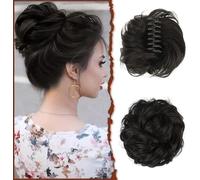 RPAEOY Moño Postizo Elegante Pelo Sintético Rizado Extensión Cabello Recogido Pinza Clip Peinado Mujer Voluminoso Natural Estilo Chongo