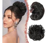 RPAEOY Moño Postizo Rizado Messy Bun Extensión Cabello Sintético Peinado Recogido Elegante Coleta Alta Voluminosa
