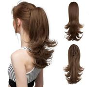 RPAEOY Postizo Cola Cabello Ondulado Pinza Garra Extensión Coleta Rizada Natural Voluminosa Elegante Peinado Rápido