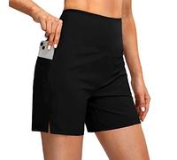 RPAEOY Shorts de Baño Mujer Bañador Shorts de Natación Boyleg Secado Rápido Playa Surf Essential Bikini Short Deportes Acuáticos Pantalones Cortos (Negro,S)