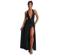 RPAEOY Vestido Mujer Sexy Largos Verano Espalda Rajado Maxi Vestidos Elegantes sin Manga para Cóctel Fiesta Partido Club (M)