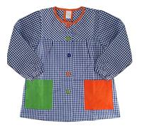 rparty Bata Escolar Infantil Babi Escolar Niño o Niña para Guarderia y Colegio Cuadrado con Botoens Color Azultalla 1 (2-3 año)