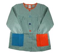 rparty Bata Escolar Infantil Babi Escolar Niño o Niña para Guarderia y Colegio Cuadrado con Botoens Color VerdeTalla 1 (2-3 año)