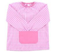 rparty-Bata Escolar Infantil Babi Escolar Niño o Niña para Guarderia y Colegio Cuadrado con Un Bolsillo Elástica en Puño y Cuello Color Rosa,Talla 2 (3-4 años)