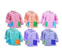 rparty Bata Escolar Infantil Nombre Personalizado Babi Escolar para Guarderia y Colegio Cuadrado con Botoens Multicolor Park 2 Unidades