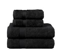 rparty-Juego de Toallas Premium de 4 Piezas, 2 Toallas de baño 70 x130 cm,2 Lavado 50 x90cm - Algodón 100% - 500 gsm - Calidad del Hotel, súper Suave y Altamente Absorbente Color Negro