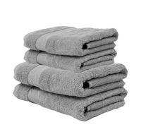 rparty-Juego de Toallas Premium de 4 Piezas, 2 Toallas de baño 70 x130 cm,2 Lavado 50 x90cm - Algodón 100% - 500 gsm - Calidad del Hotel, súper Suave y Altamente Absorbente Color Gris Plata