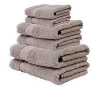 rparty-Juego de Toallas Premium de 6 Piezas, 2 Toallas de baño, 2 Toallas de Lavado y 2 toallitas Tocador - Algodón 100% - 500 gsm - Calidad del Hotel, Suave y Altamente Absorbente Color Antracita