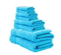 rparty-Juego de Toallas Premium de 8 Piezas, 2 Toallas de baño, 2 Toallas de Lavado y 4 toallitas Tocador - Algodón 100% - 500 gsm - Calidad del Hotel,Suave y Altamente Absorbente Color Turquesa