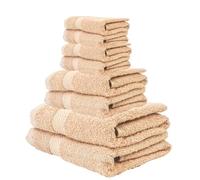rparty-Juego de Toallas Premium de 8 Piezas, 2 Toallas de baño, 2 Toallas de Lavado y 4 toallitas Tocador - Algodón 100% - 500 gsm - Calidad del Hotel, Suave y Altamente Absorbente Color Camel