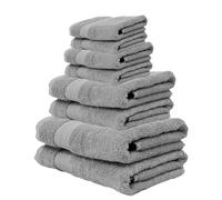 rparty-Juego de Toallas Premium de 8 Piezas, 2 Toallas de baño, 2 Toallas de Lavado y 4 toallitas Tocador - Algodón 100% - 500 gsm - Calidad del Hotel, Suave y Altamente Absorbente Color Gris Plata