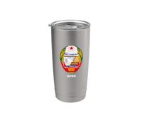 RPDC D.P.R.K. Corea del Norte Country Emblem Juche Vaso térmico de acero inoxidable de doble pared