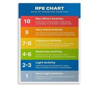 RPE Training Zones Poster Perceived Exertion Chart Sports Science Wall Decor(Unframed,08x12inch(20x30cm))