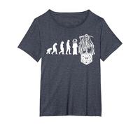 RPG Game Evolución Skull Juego de Mesa JdR Juego de rol Camiseta, Mujer Tallas Grandes, Azul Jaspeado, 6XL Grande