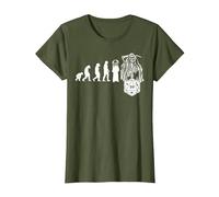 RPG Game Evolución Skull Juego de Mesa JdR Juego de rol Camiseta, Mujer, Verde Oliva, 3XL