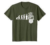 RPG Game Evolución Skull Juego de Mesa JdR Juego de rol Camiseta, Niños, Verde Oliva, 8 años