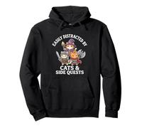 RPG Gamer Cats - Funny Side Quest Juegos de Mesa distraídos Sudadera con Capucha
