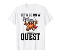 RPG Gamer Let's Go On A Quest Dwarf Warrior Player Juego de Equipo Camiseta gráfica económica