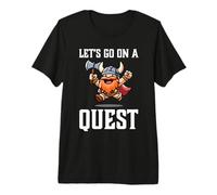 RPG Gamer Let's Go On A Quest Dwarf Warrior Player Juego de Equipo Camiseta Premium
