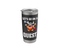 RPG Gamer Let's Go On A Quest Dwarf Warrior Player Juego de equipo Vaso térmico de acero inoxidable de doble pared