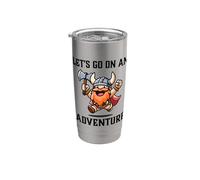 RPG Gamer Let's Go On An Adventure Dwarf Warrior Jugador Juego Vaso térmico de acero inoxidable de doble pared