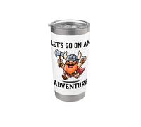 RPG Gamer Let's Go On An Adventure Dwarf Warrior Jugador Juego Vaso térmico de acero inoxidable de doble pared